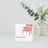 Waterverf Franstalige interieurontwerpfasering Vierkante Visitekaartje (Staand voorkant)