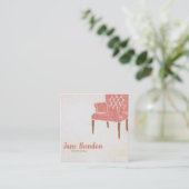 Waterverf Franstalige interieurontwerpfasering Vierkante Visitekaartje (Staand voorkant)