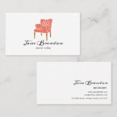 Waterverf Franstalige interieurontwerpfasering Visitekaartje (Voorkant / Achterkant)