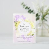 Waterverf Freesia Flowers Vrijgezellenfeest Uitnodiging Briefkaart (Staand voorkant)