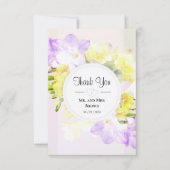 Waterverf Freesia Flowers Weddenschap Bedankt (Voorkant)