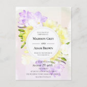 Waterverf Freesia Flowers Wedding Uitnodiging Briefkaart (Voorkant)