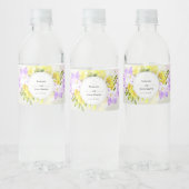 Waterverf Freesia Flowers Wedding Waterfles Etiket (Flessen)