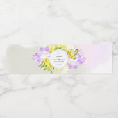 Waterverf Freesia Flowers Wedding Waterfles Etiket (Enkel label)