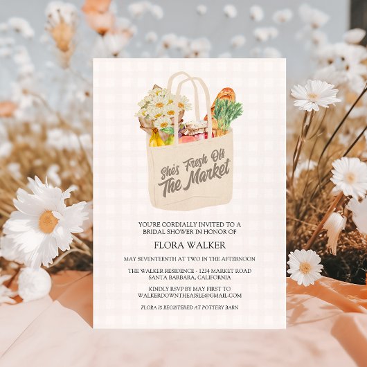 Waterverf Fresh Off the Market Vrijgezellenfeest Kaart