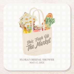 Waterverf Fresh Off the Market Vrijgezellenfeest Kartonnen Onderzetters