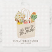 Waterverf Fresh Off the Market Vrijgezellenfeest Sparkling Wijnetiket (Enkel label)