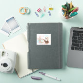 Waterverf Fret met Bloem Letter E Monogram Sticker (iPad Cover)