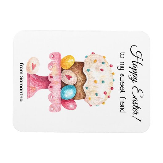 Waterverf Friend's Happy Easter Flexible Magnet Magneet (Horizontaal)