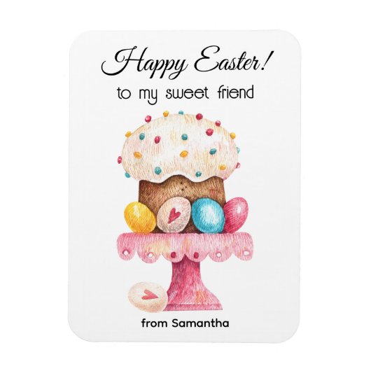 Waterverf Friend's Happy Easter Flexible Magnet Magneet (Verticaal)
