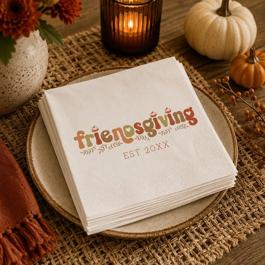 Waterverf Friendsgiving diner servetten