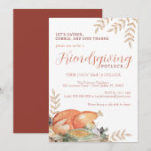 Waterverf Friendsgiving Potluck Invitation Kaart (Voorkant / Achterkant)