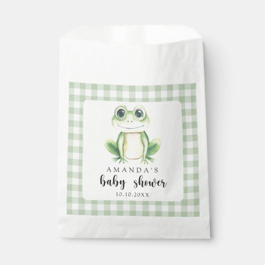 Waterverf Frog Baby shower Bedankzakje (Voorkant)