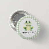 Waterverf Frog Baby shower Mama to be Ronde Button 3,2 Cm (Voorkant /achterkant)
