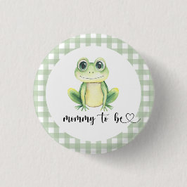 Waterverf Frog Baby shower Mama to be Ronde Button 3,2 Cm