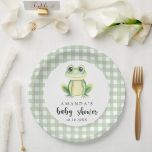 Waterverf Frog Baby shower Papieren Bordje