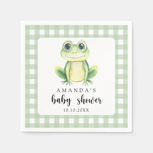 Waterverf Frog Baby shower Servet (Voorkant)