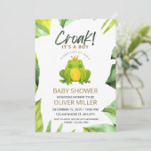 Waterverf Frog Baby shower Uitnodiging (Staand voorkant)