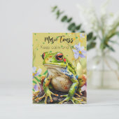 Waterverf Frog Funny aangepaste tekst & naam Briefkaart (Staand voorkant)