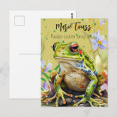 Waterverf Frog Funny aangepaste tekst & naam Briefkaart (Voorkant / Achterkant)