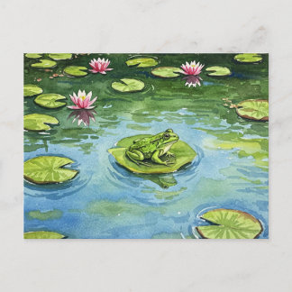 Waterverf Frog Pond Scene Briefkaart Postcrossing
