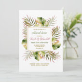 Waterverf fronds repetitie diner kaart (Staand voorkant)