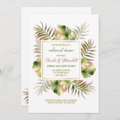 Waterverf fronds repetitie diner kaart (Voorkant / Achterkant)