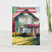 Waterverf Front of New Home Gefeliciteerd Kaart (Voorkant)