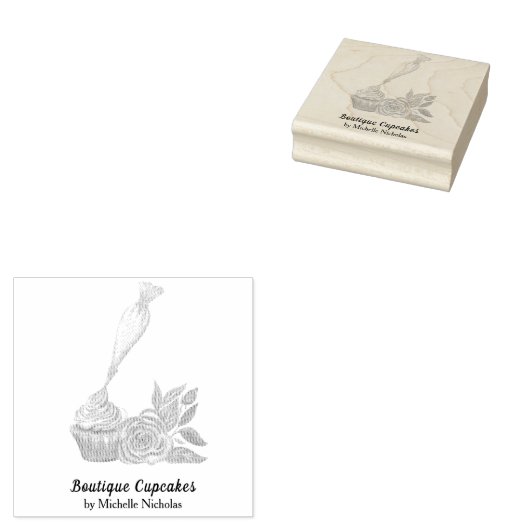 Waterverf Frosting Cupcake Bakkerij, Catering Rubberstempel (Gestempeld)