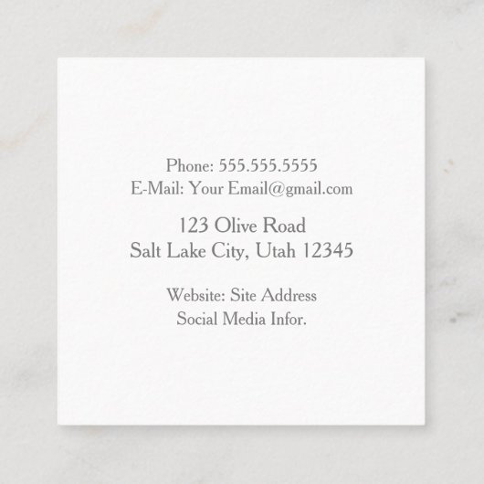 Waterverf Frosting Cupcake Bakkerij, Catering Vierkante Visitekaartje (Achterkant)