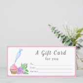 Waterverf Frosting Cupcake Bakkerij Gift Kaart (Staand voorkant)