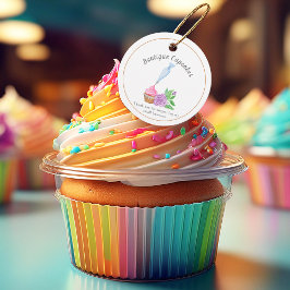 Waterverf Frosting Cupcake Bedankt voor de steun Bedankjes Labels