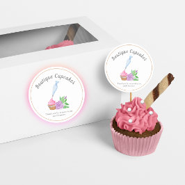 Waterverf Frosting Cupcake Bedankt voor de steun Ronde Sticker