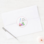 Waterverf Frosting Cupcake gemaakt met liefde Ronde Sticker (Envelop)
