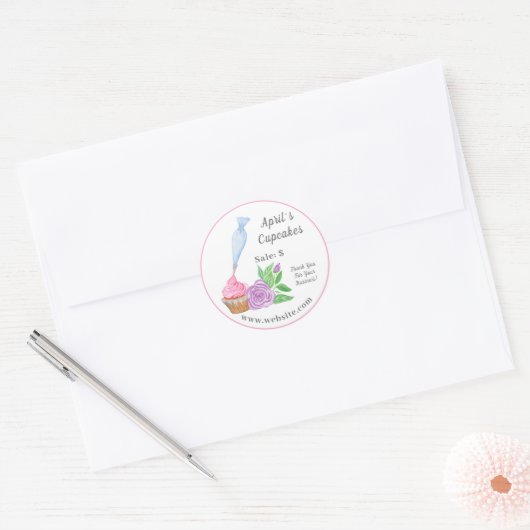 Waterverf Frosting Cupcake Prijs Label (Envelop)