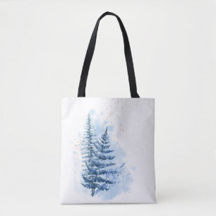 Waterverf Frozen Fern Tote Bag