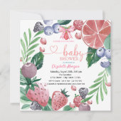 Waterverf Fruit Berry Plaid Sweet Baby shower Kaart (Voorkant)