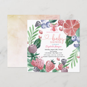 Waterverf Fruit Berry Sweet Baby shower Kaart