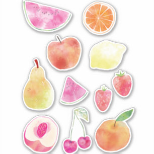 Waterverf Fruit Delicious Sticker
