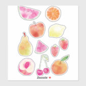 Waterverf Fruit Delicious Sticker (Vel)