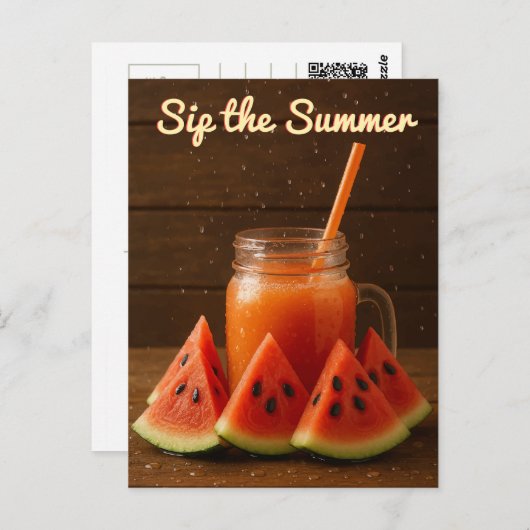 Waterverf Fruit Design – Blank Back Sjabloon Briefkaart (Voorkant / Achterkant)