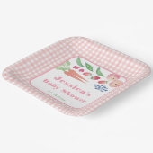 Waterverf Fruit Groentetuin Meisje Baby shower Papieren Bordje (Gebogen)