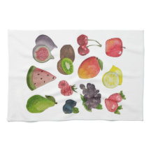Waterverf Fruit Kitchen Towel