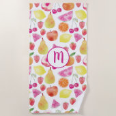 Waterverf Fruit Monogram Strandlaken (Voorkant)