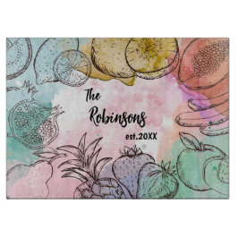 Waterverf fruit op maat snijplank