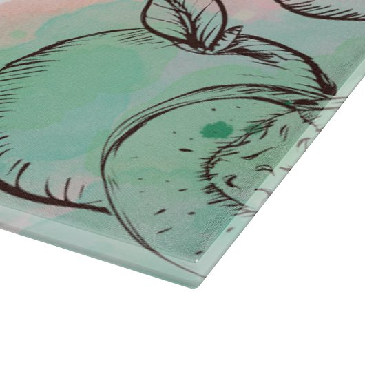 Waterverf fruit op maat snijplank (Hoek)