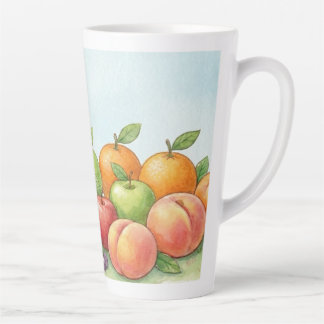 Waterverf Fruit Overvloed, Tu Bishvat Achtergrond Latte Mok