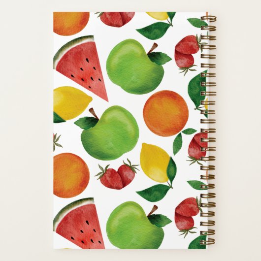 Waterverf Fruit Personalized Journal Notitieboek (Achterkant)