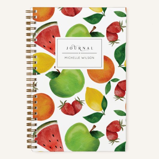 Waterverf Fruit Personalized Journal Notitieboek (Voorkant)