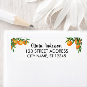 Waterverf Fruit Sinaasappel Retour Adres Label